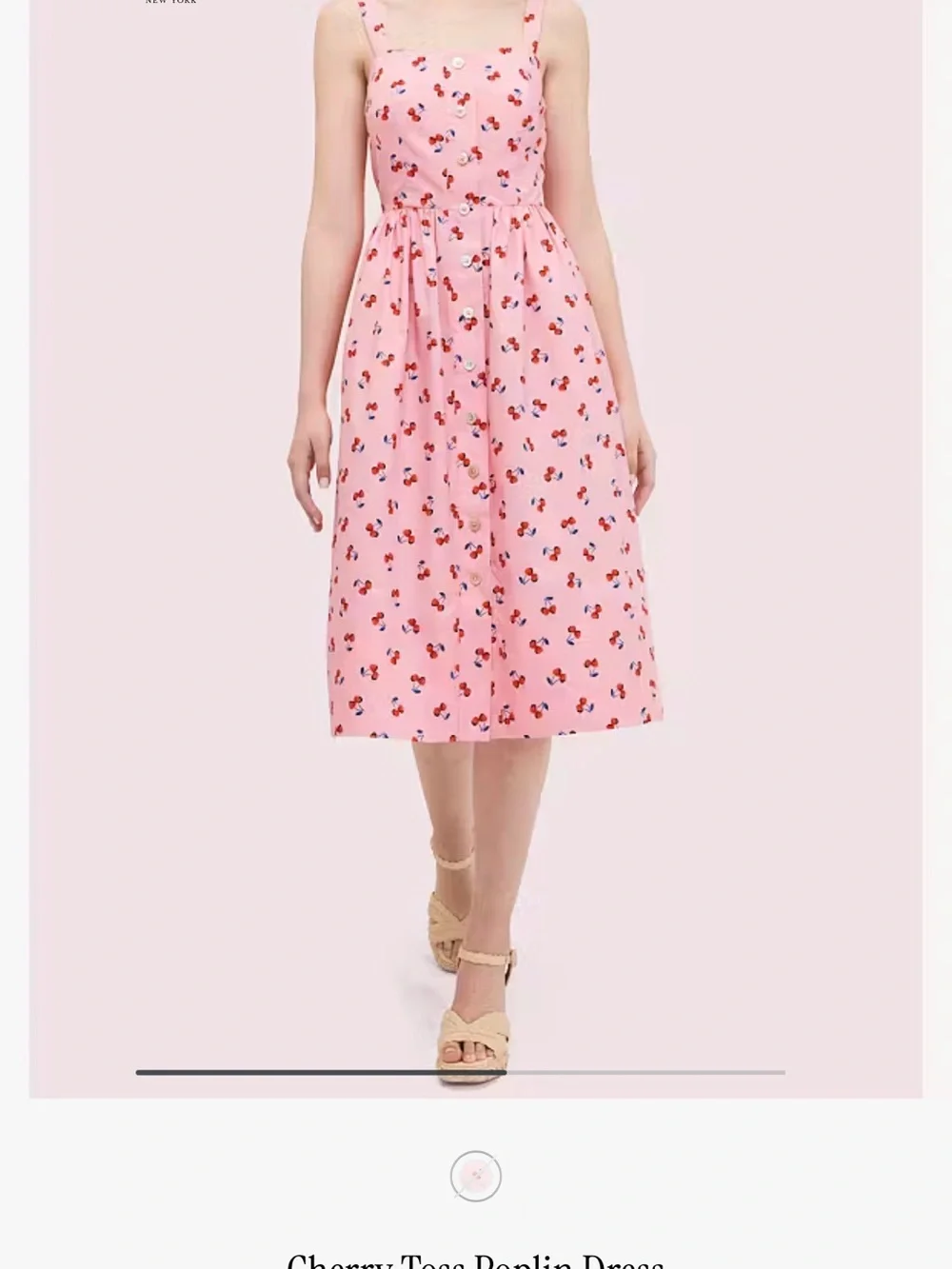 kate spade Pink Cherry Print Midi Dress